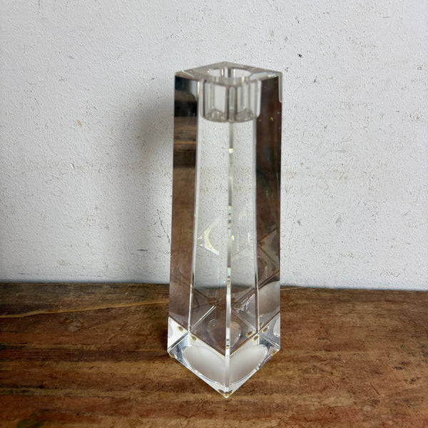 Vintage Kristall Blockglas Kerzenständer von Rosenthal