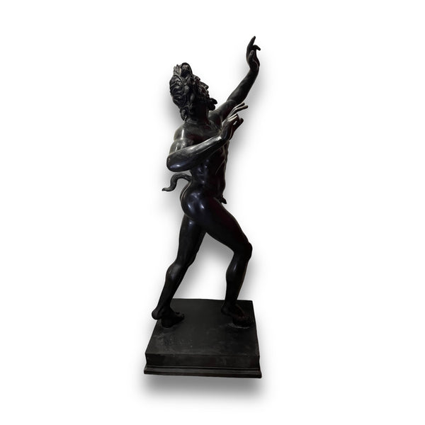 Lebensgroße Faun Bronze Statue Fauno Danzante aus Pompeji von O. de Luca