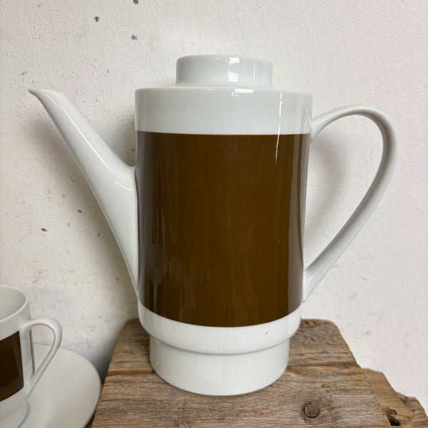 Vintage Kaffeeservice Melitta Hamburg 2025 Braunes Band für 12 Personen