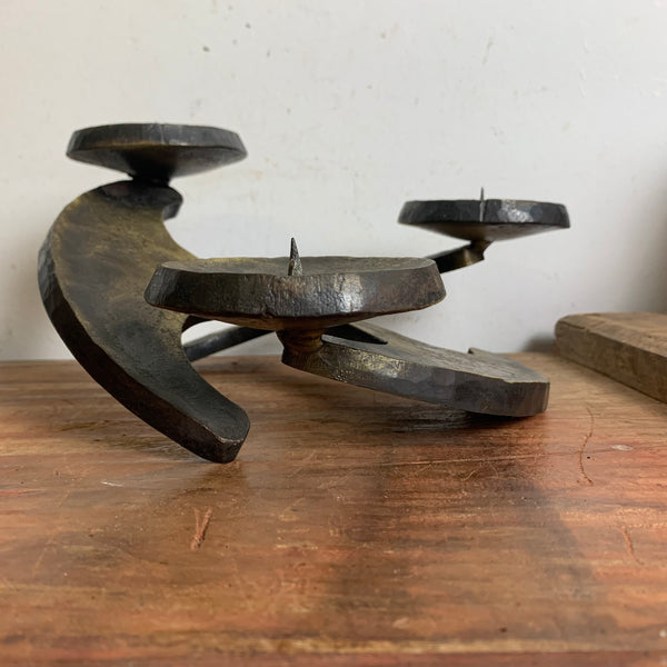 Vintage brutalistischer Design Kerzenständer aus Bronze