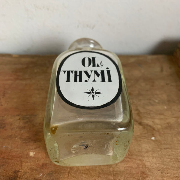 Historische Apothekerflasche Ol Thymi Oil