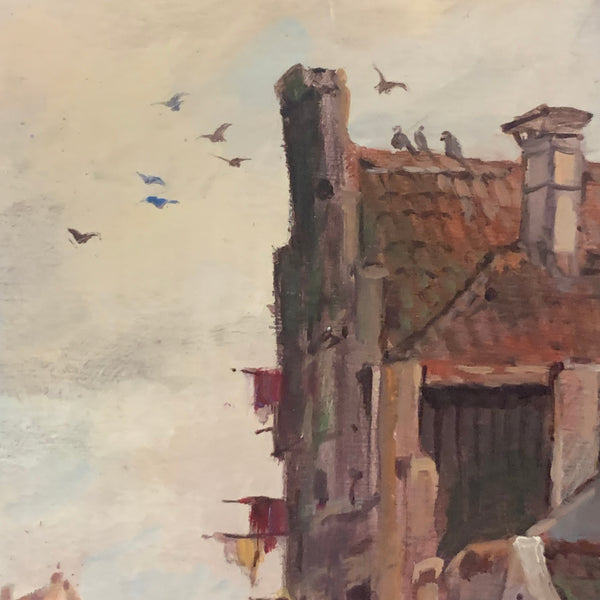 Ölgemälde Straßenszene mit Kutschen von Hans-Ulrich Mühlhausen