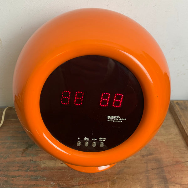 Space Age Digital Kugel Wecker orange