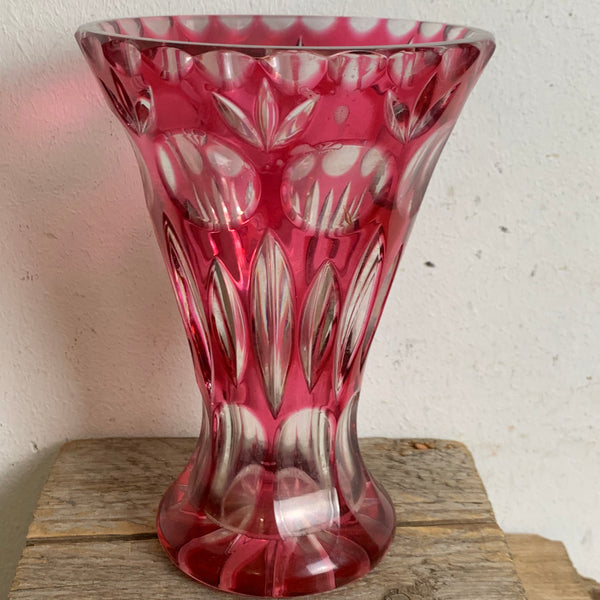 Rote Bleikristall Vase