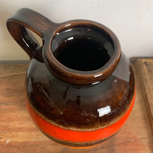 Keramik Vase 484 - 21 von Scheurich in braun orange rot