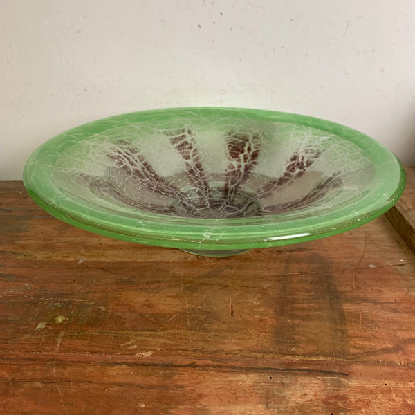 Art Deco Glas Schale Ikora von Karl Wiedmann für WMF