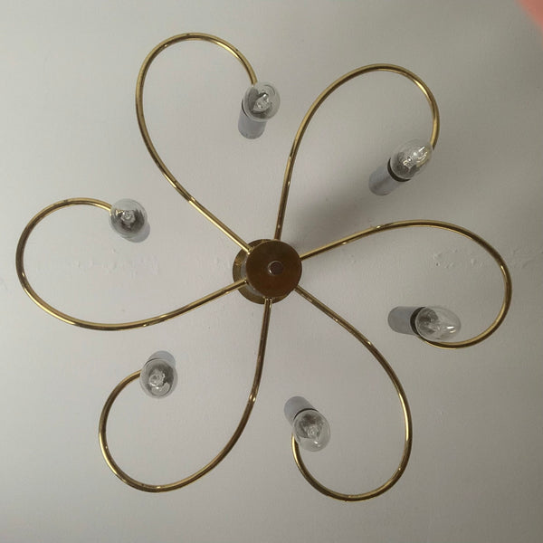Vintage Deckenlampe Sputnik in Messing und Chrom von Cosack