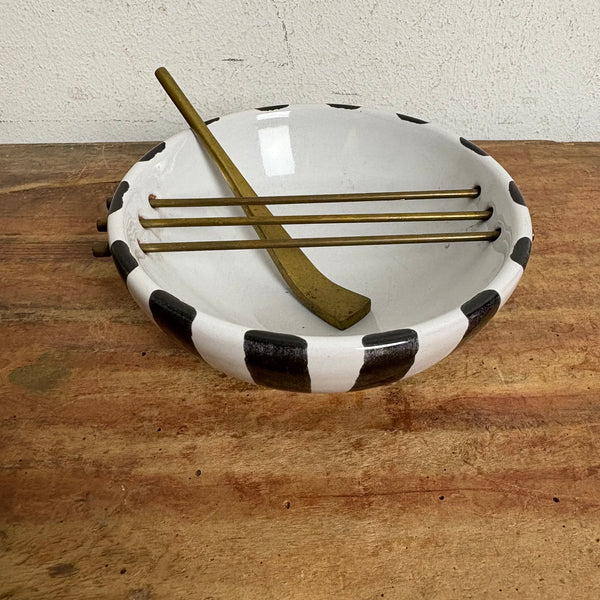 Vintage Mid Century Keramik Aschenbecher mit Gluttöter