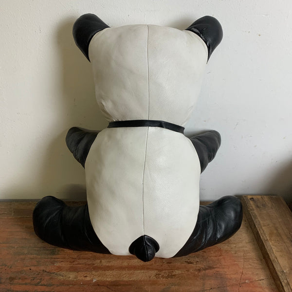 Vintage Panda Bär aus Leder