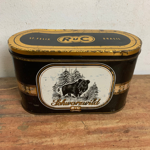 Vintage Zigarren Blechdose Schwarzwild