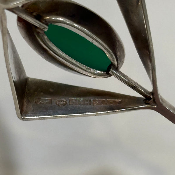 Finnischer Design Silber Armreif mit Chalcedon