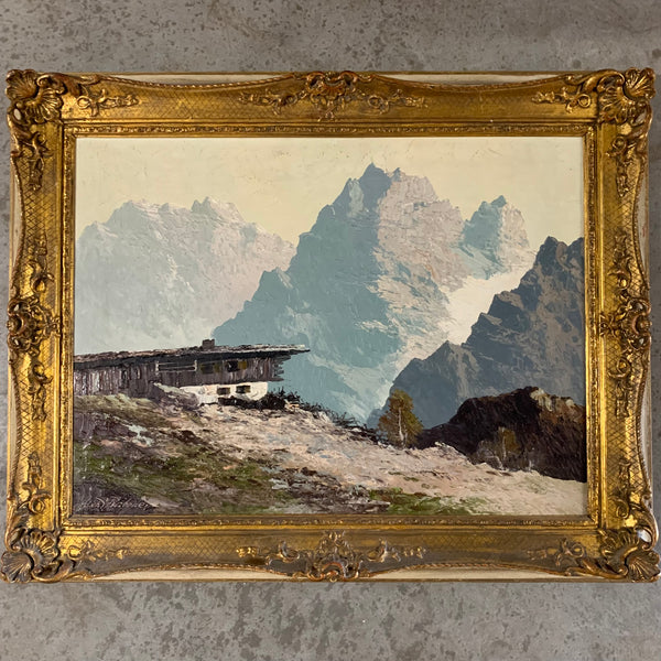 Ölgemälde Einsamer Gebirgshof von Georg Arnold-Graboné