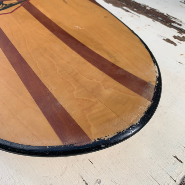 Vintage Wood Surfboard Mini Malibu