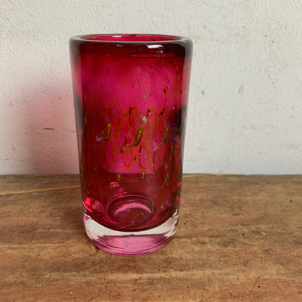 Vintage Pfauenaugen Glas Vase von Erwin Eisch