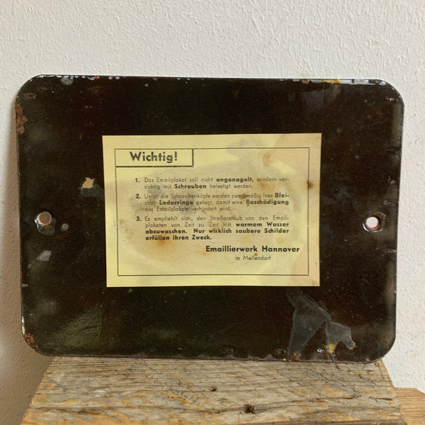 Emaille Schild Landschaftliche Brandkasse Hannover 1950