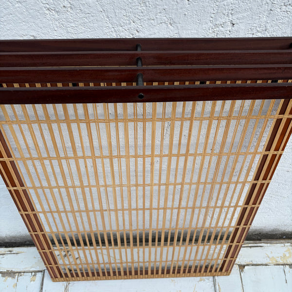 Mid Century Teakholz Bambus Garderobe und Schirmständer