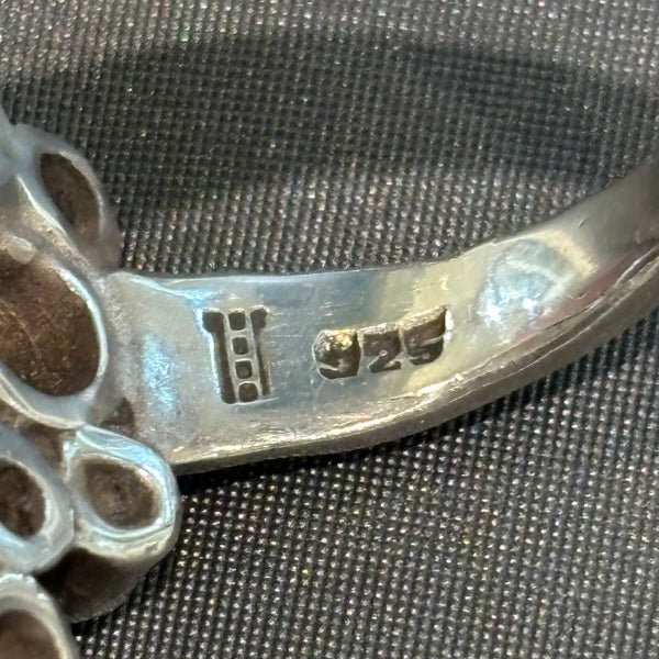 Vintage Brutalistischer Design Silber Ring Reindeer Moss