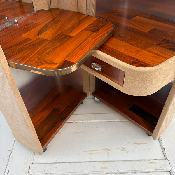 Vintage Design Schrankkoffer Schminktisch Cabinet von Luigi Massoni für Poltrona Frau