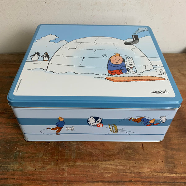 Vintage Blechdose Tim und Struppi Winter 3