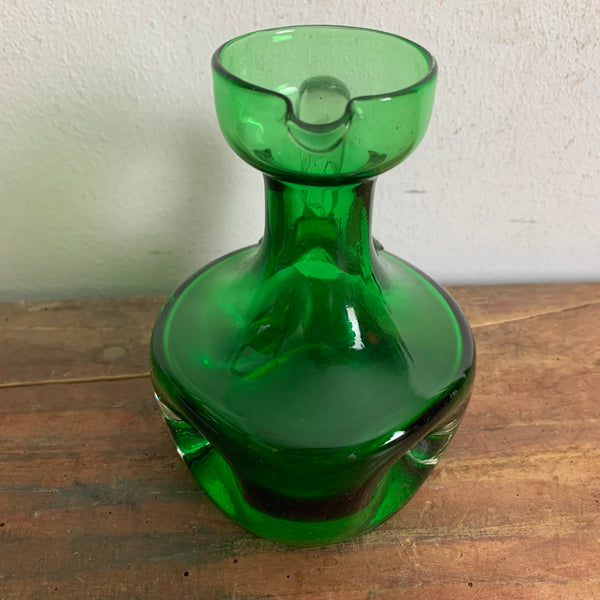 Vintage Glas Vase / Krug in grün