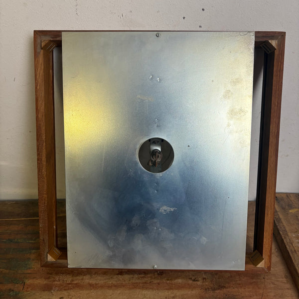 Vintage quadratische Deckenlampe mit Teakholz