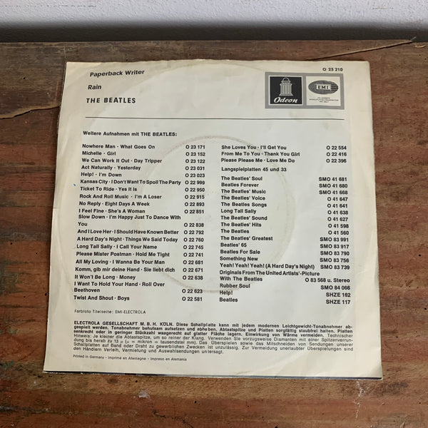Single Paperback Writer Rain The Beatles
