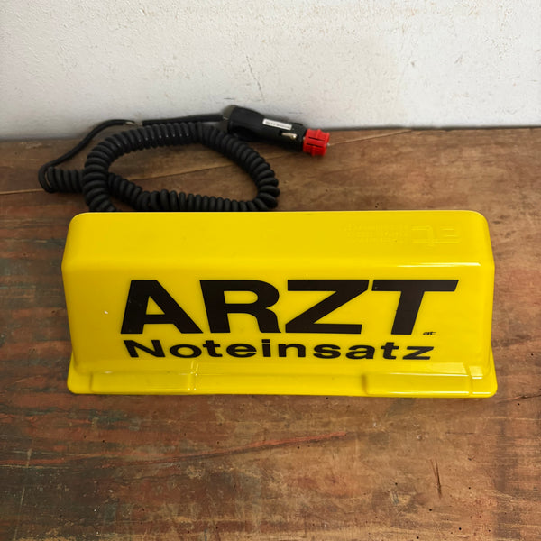 Vintage Dachschild Arzt Noteinsatz beleuchtet