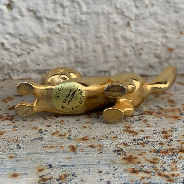Vintage Katze vergoldet von Siegl