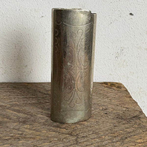 Vintage Feuerzeughülle Sterling Silber Koralle und Türkis Navajo
