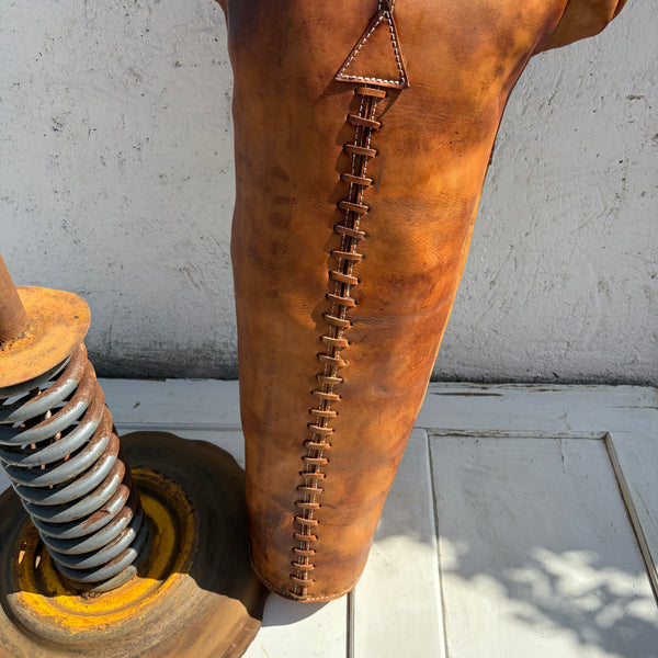 Vintage Box Puppe Fecht Dummy aus Leder