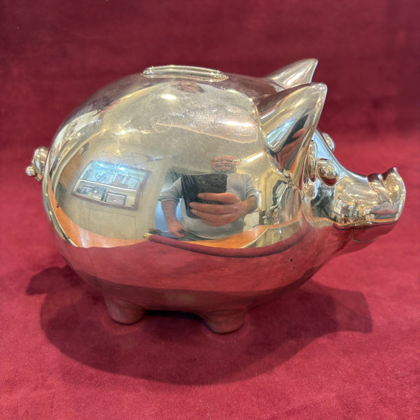 Vintage großes Sterling Silber Sparschwein Spardose der Silbermanufaktur Gebrüder Kühn