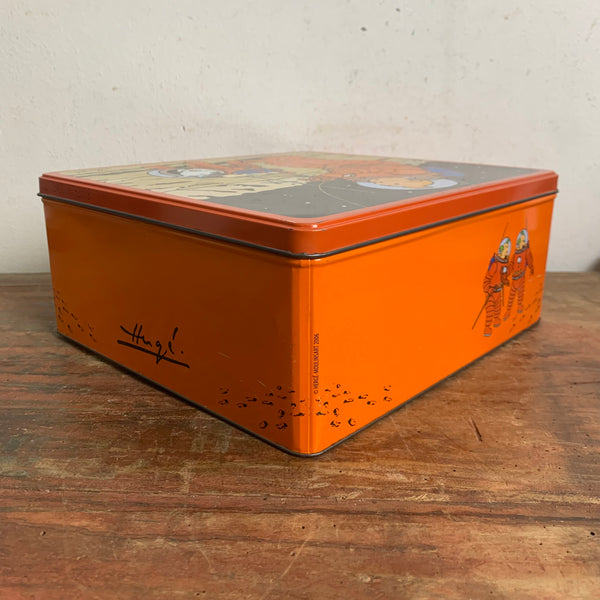 Vintage Blechdose Tim und Struppi Reiseziel Mond X-FLR 6
