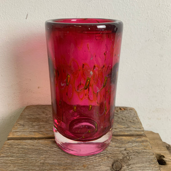 Vintage Pfauenaugen Glas Vase von Erwin Eisch