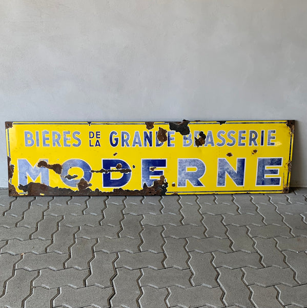 Vintage Emaille Schild Bieres da Grande Brasserie Moderne