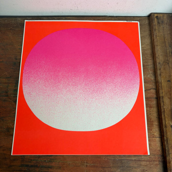 Offsetdruck Plakat Rot auf Pink von Rupprecht Geiger Galerie Thomas München