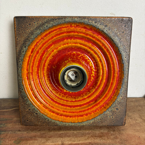 Vintage Pop Art Keramik Wand Lampe orange