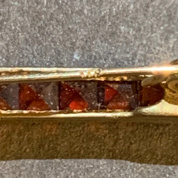 Vintage Anstecknadel Brosche Granat und Gold