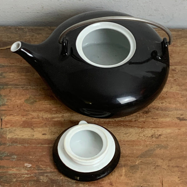 Vintage Teekanne Rio von Ulrike Bögel für Arzberg in schwarz