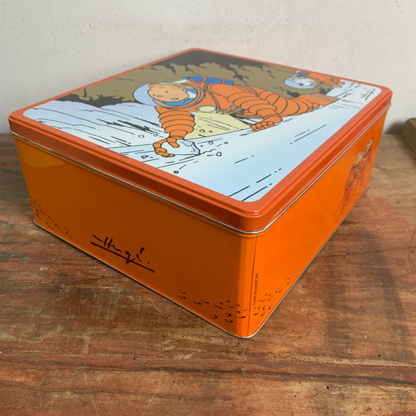 Vintage Blechdose Tim und Struppi Reiseziel Mond X-FLR 6