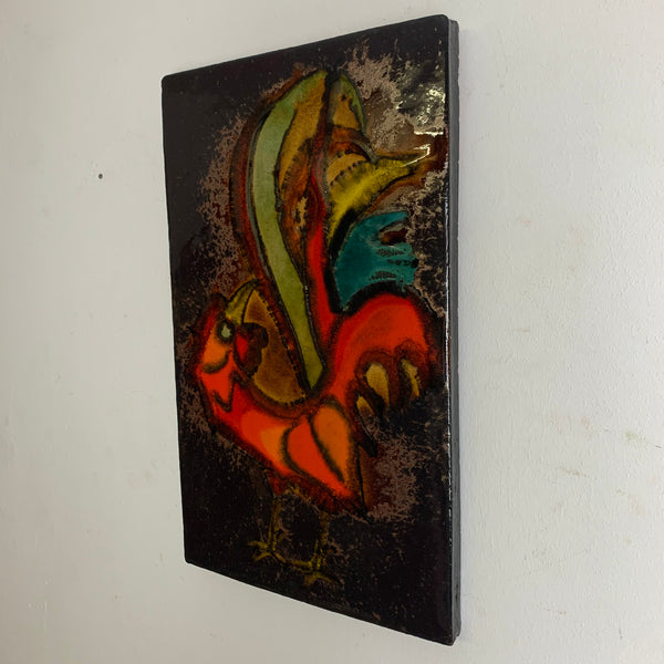 Fat Lava Künstler Wandkeramik Rooster von Ruscha 774