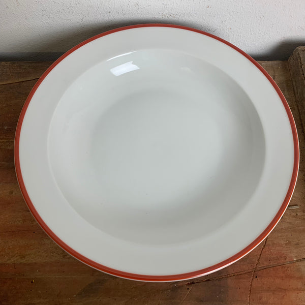 6 Suppenteller Rotrand von Hermann Gretsch für Arzberg