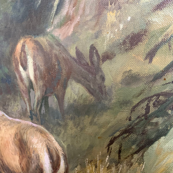 Ölgemälde Hisch im Wald von Fritz Laube