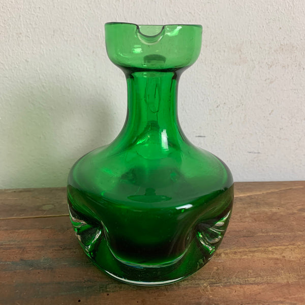 Vintage Glas Vase / Krug in grün
