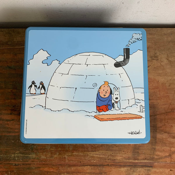 Vintage Blechdose Tim und Struppi Winter 3