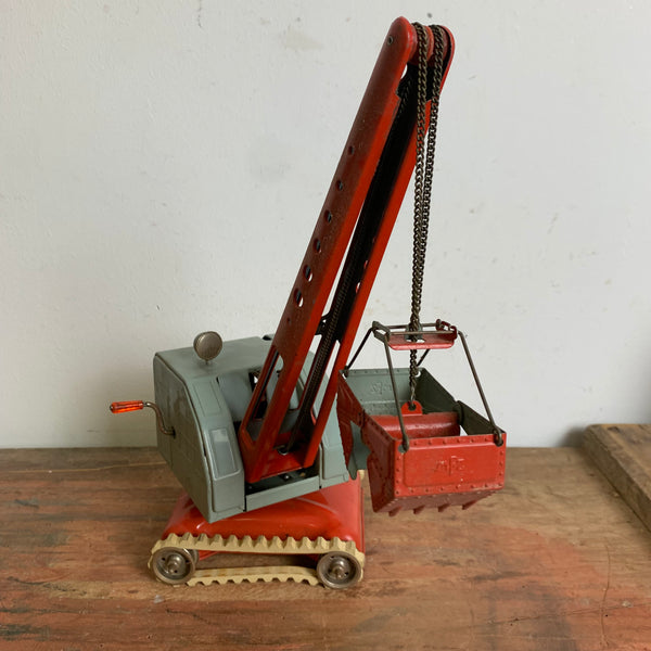 Vintage Weißblech Bagger von MFZ US Zone