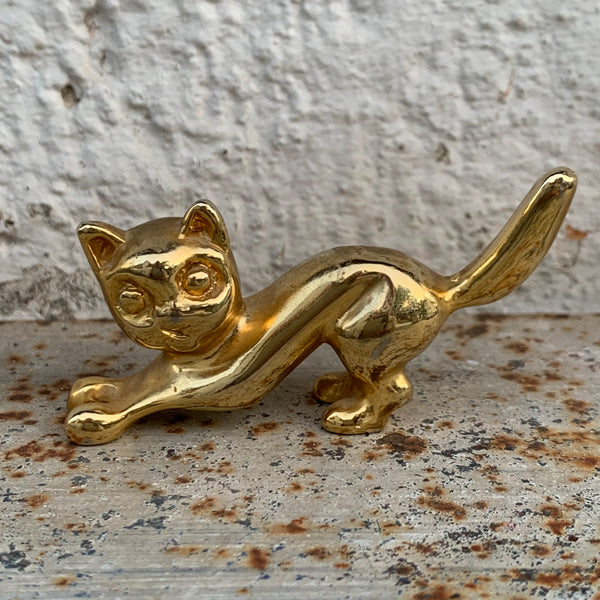 Vintage Katze vergoldet von Siegl