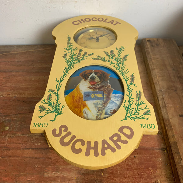 Vintage Suchard Chocolat Wanduhr 100. Jubiläum