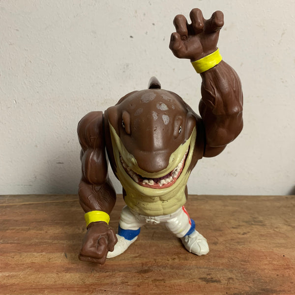 1994 Vintage Street Sharks 6 Zoll Big Slammu gelbe Bänder Fin & Faust Action