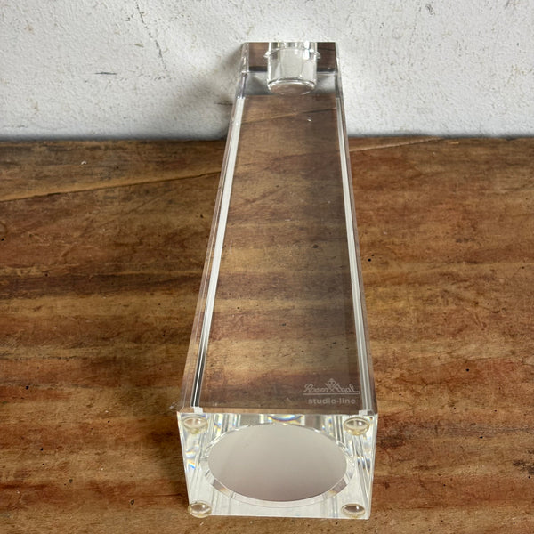 Vintage Kristall Blockglas Kerzenständer von Rosenthal