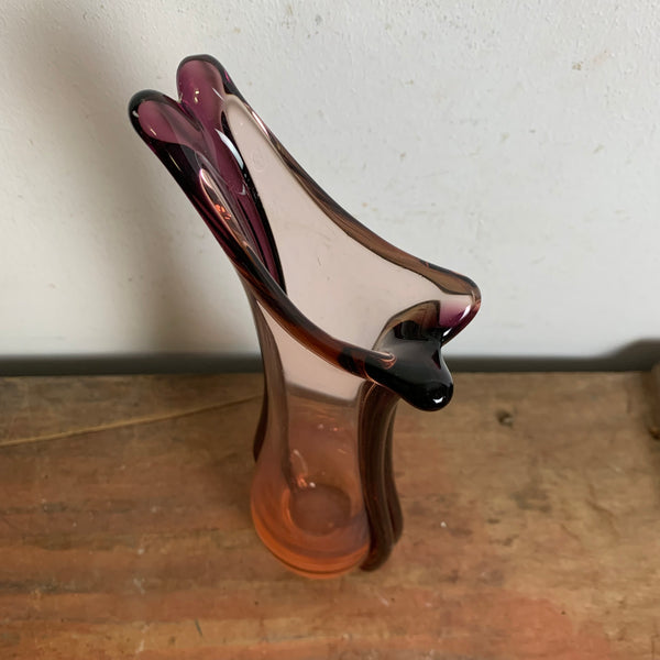 Vintage Glas Vase aus Murano